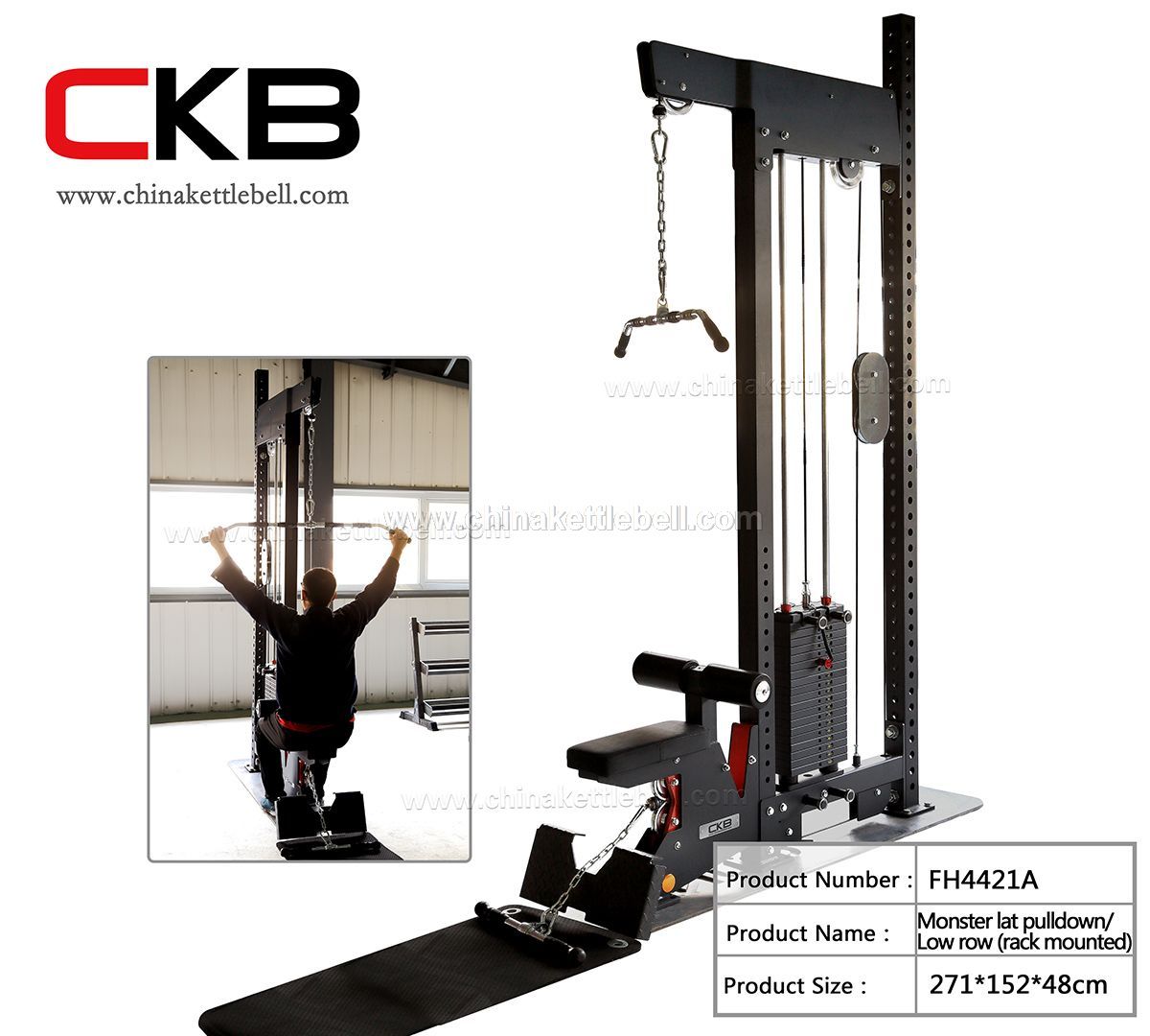Monster lat pulldown/ Low row (rack mounted)