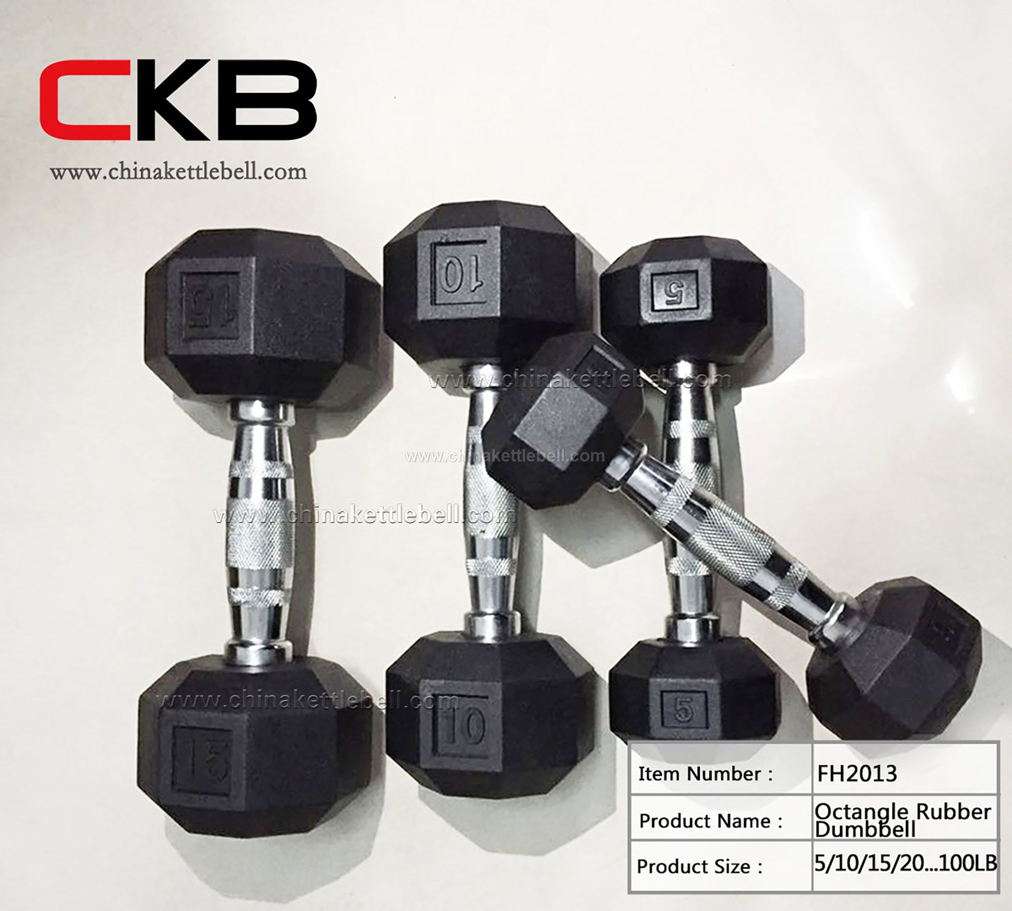 Octangle Rubber Dumbbell