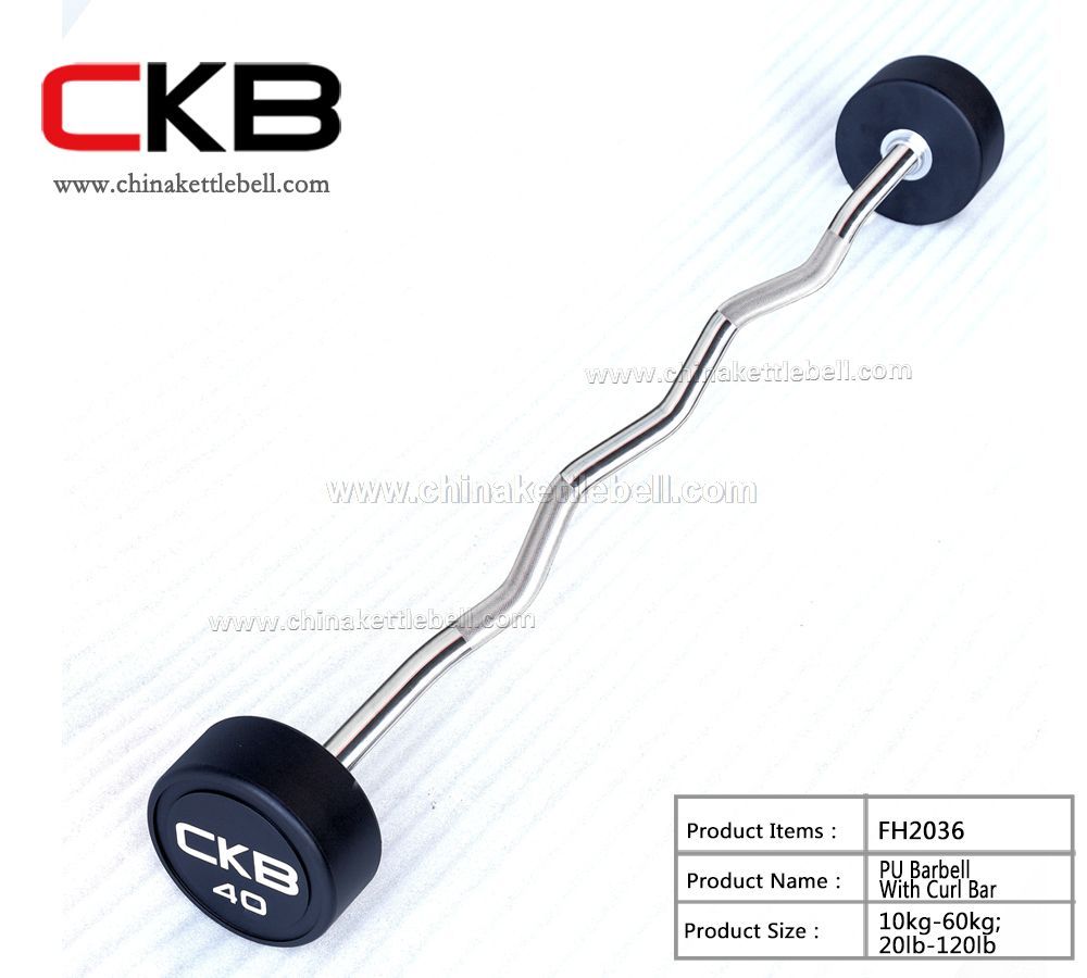 PU barbell with curl bar